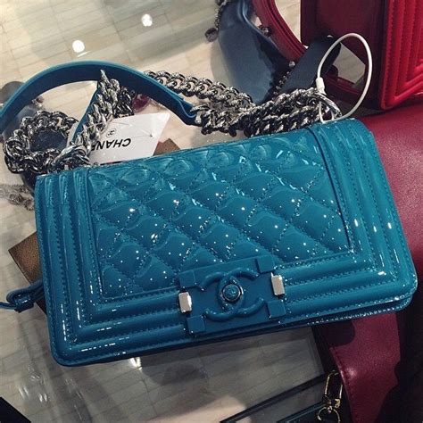 depop chanel boy patent green|chanel handbags for sale.